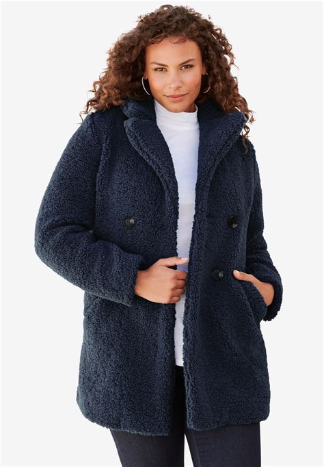 button teddy bear coat  size coats jackets full beauty