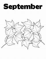 September Coloring Pages Maple Leaves Print Printable Getdrawings Getcolorings sketch template