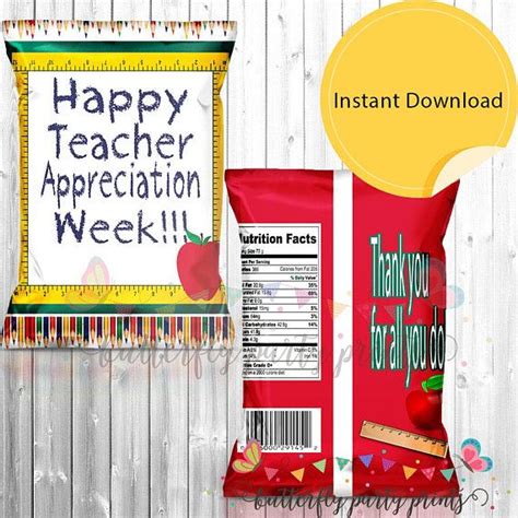 teacher appreciation chip bag etsy teacher appreciation