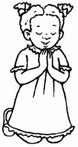 Praying Clipart Girl Children Child Drawing Little Getdrawings Panda Color sketch template