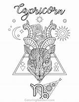 Coloring Capricorn Pages Adult Coloringgarden Zodiac Printable Mandala Signs Sheets Colouring Book Shadows Astrology Printables Description Tattoo Visit sketch template