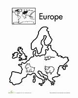 Continents Coloring Geography Europe Worksheets Worksheet Seven Color Continent Map Pages Du Monde Para Mapa Kids Tour Coloriage Drawing Education sketch template
