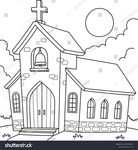 christian church coloring page kids stock vector royalty