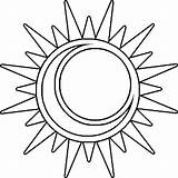Sun Moon Coloring Drawings Pages Drawing Outline Pixgood Together sketch template