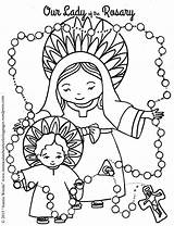 Rosary Catholic Crafts Holy Rosario Virgen Hail Pray Fatima Sorrows Rosenkranz Guadalupe Thecatholickid Schools Incarnation Getcolorings sketch template