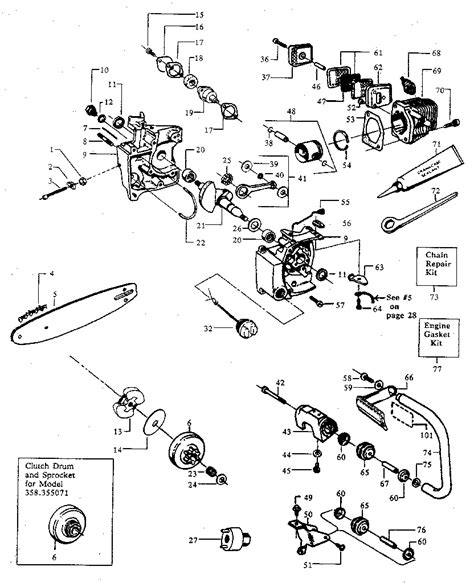 main frame diagram parts list  model  craftsman parts chainsaw parts