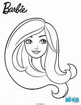 Barbie Coloring Pages Portrait Color Beautiful Drawing Line Colouring Drawings Kids Hellokids Simple sketch template