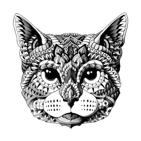 cat coloring head coloring pages