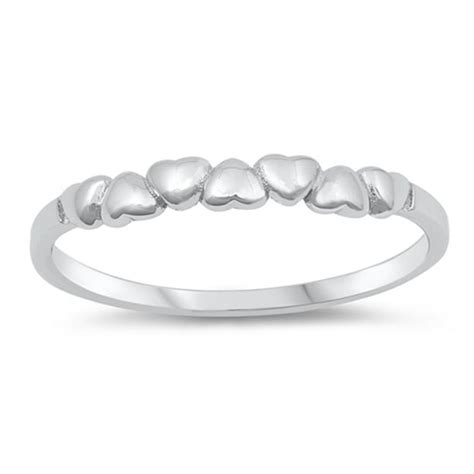 Sac Silver Heart Purity Promise Stackable Ring New 925 Sterling