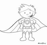 Superhero Coloring Pages Super Hero Kids Printable Color Heroes Clipart Template Colouring Kid Childrens Outline Superheros Cape Girl Activities Superheroes sketch template