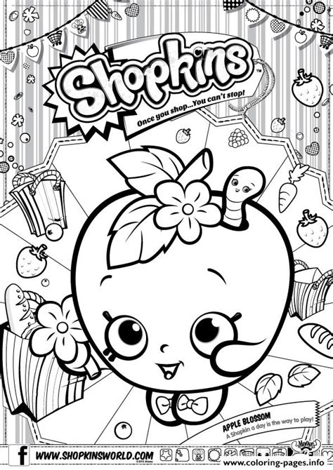 shopkins apple blossom coloring pages printable