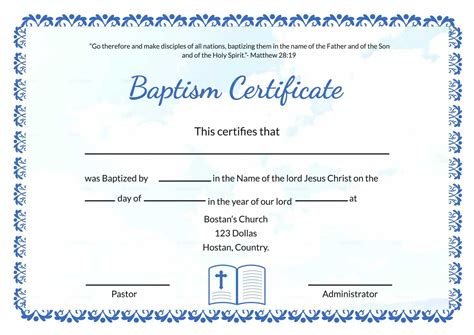 baptism certificate template word heartwork  christian