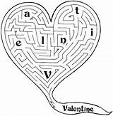Maze Valentine Mazes Valentines Kids Letter Coloring Brain Armstrong William Copyright Puzzles sketch template