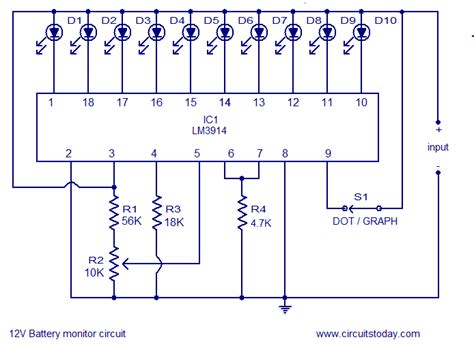 led circuit level indicator  battery circuit diagram