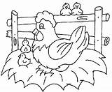 Coloring Pages Farm Animal Clipart Animals Chicken Library sketch template
