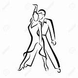 Dancing Couple Sketch Vector Ballroom Drawing Outlined Dance Outline Getdrawings Royalty Latin Salsa Stock Pareja Para Choose Board Illustration sketch template