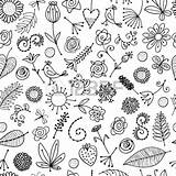 Sketch Doodles Ornament Depositphotos Schets Naadloze Uw Planner Flowers орнамент sketch template