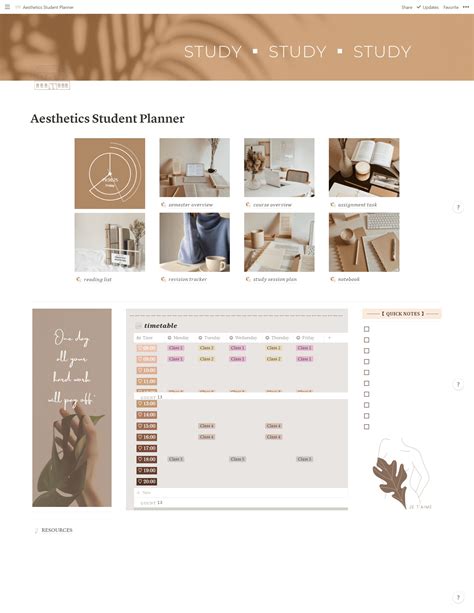 notion templates aesthetic student