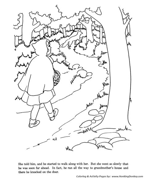 red riding hood fairy tale story coloring pages  red