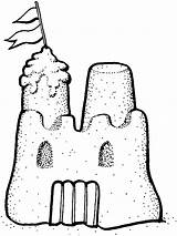 Sand Clipart Coloring Library Castle sketch template
