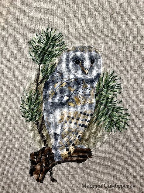 barn owl counted cross stitch pattern etsy