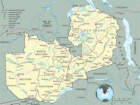 map  zambia travel africa