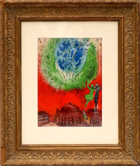 marc chagall  paris opera house original lithograph  printed  mourlot freres