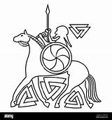 Norse Odin Scandinavian Ancient Sleipnir Mythology Alamy Pferd Gott sketch template