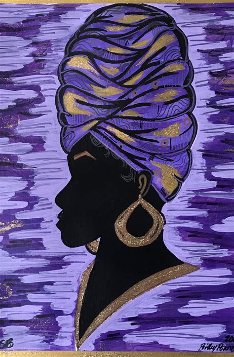original black art headwrap decor afrocentric art abstract etsy