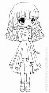 Coloring Pages Anime Chibi Cute Girls Deviantart Girl Printable Colouring Lineart Animation Yampuff Kids People Teej Commission Princess Stamps Color sketch template