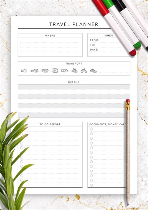 downloadable  printable vacation planner template web