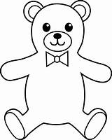 Teddy Bear Line Clip Colorable Coloring Outline Sweetclipart sketch template