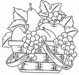 Basket Fruits Draw sketch template