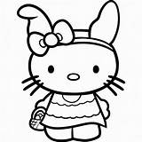Kitty Hello Coloring Printable Pages Kids Color Library Clipart sketch template