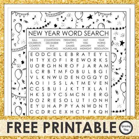 year word search  growing play