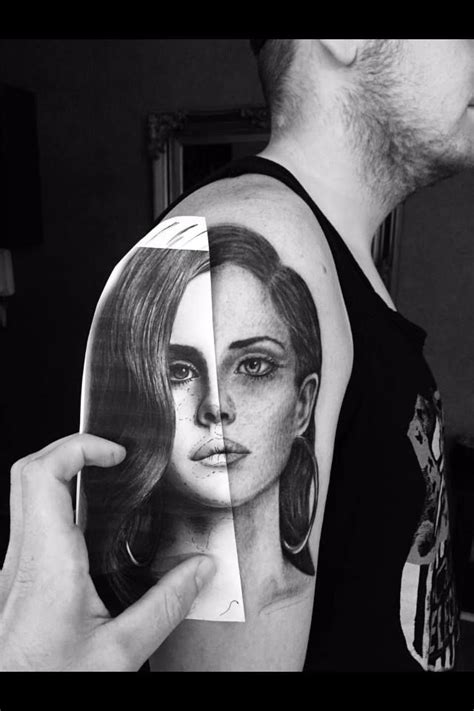 Tattoo Lana Del Rey Portrait Shoulder Lana Del Rey