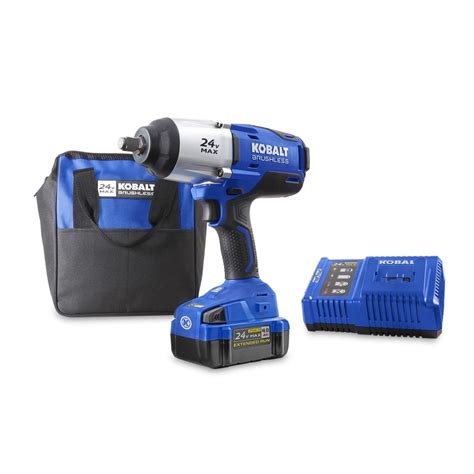 Kobalt 24 Volt Max 1 2 In Drive Cordless Impact Wrench 1 Batteries At