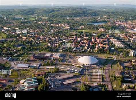 aerial view   city borlange sweden stock photo alamy