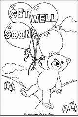 Coloring Pages Well Soon Printable Cards Kids Medium Color Colouring Card Bear Teddy Templates Template Funny Kitty Mom Comments Sheets sketch template