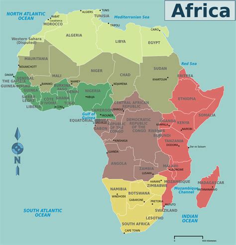 africa countries map mapsofnet
