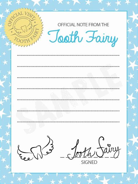tooth fairy note printable