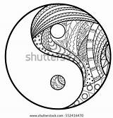 Yin Zentangle Mandala sketch template