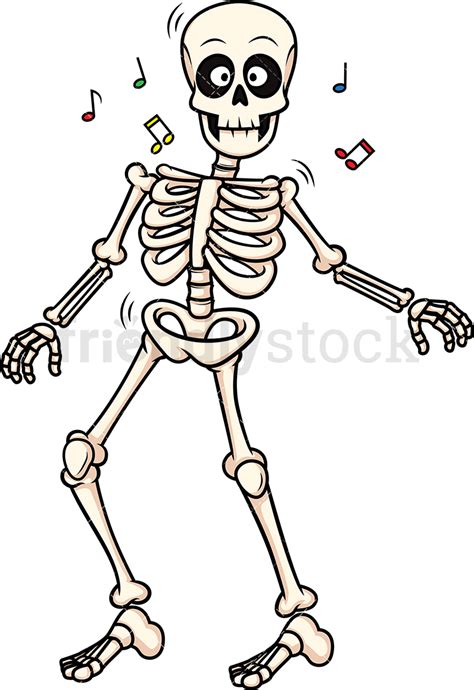 skeleton dancing cartoon clipart vector friendlystock