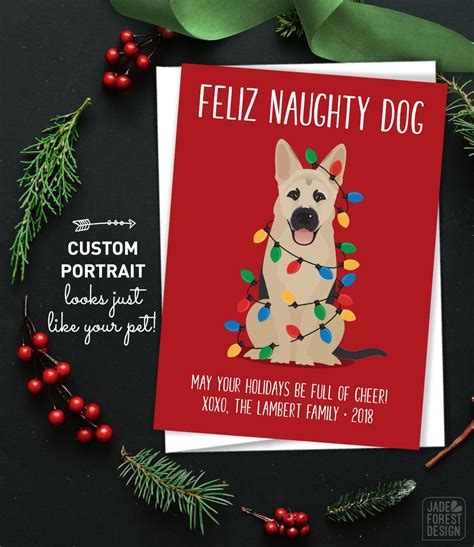 funny christmas card pug christmas cards  custom pet portrait