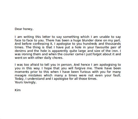 apology love letter templates   ms word