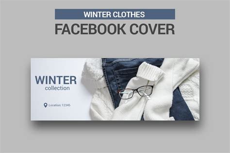 winter clothes facebook cover social media templates creative market