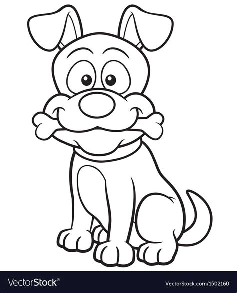 vector illustration  cartoon dog coloring book