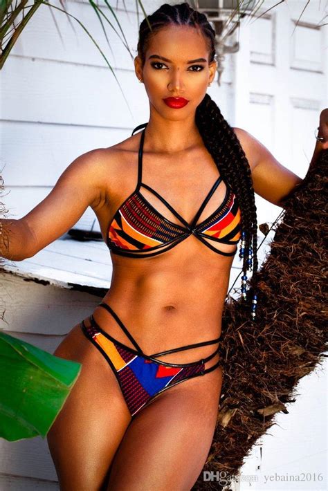 2020 African Style Sexy Thong Print Bikini Swimwear Women