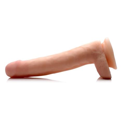 slim skintech realistic 8 inches dildo with balls beige on