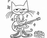 Pete Cat Coloring Pages Guitar Shoes Cats Plays Beautiful Color Getdrawings Kids Printable Getcolorings Coloringpagesfortoddlers Visit Choose Board sketch template